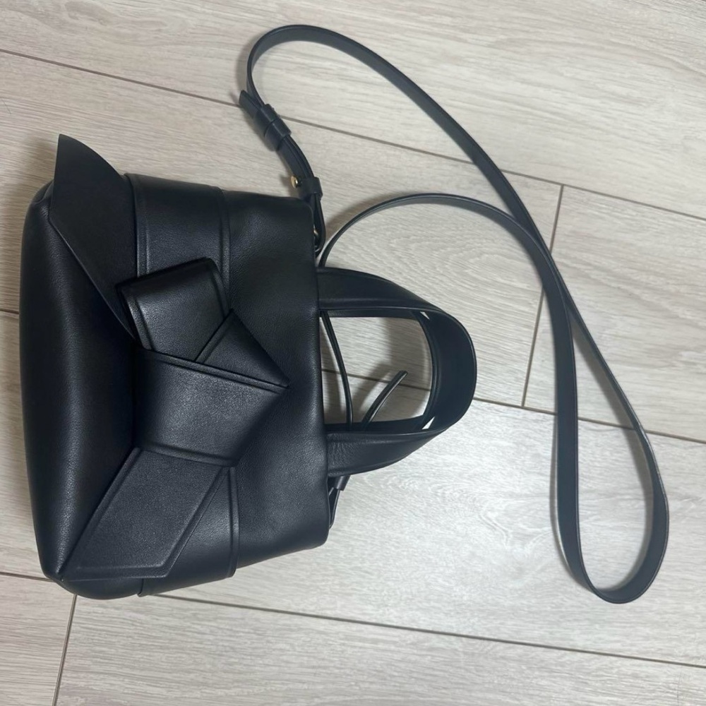 Acne Musubi Mini Tote Black Crossbody Bag